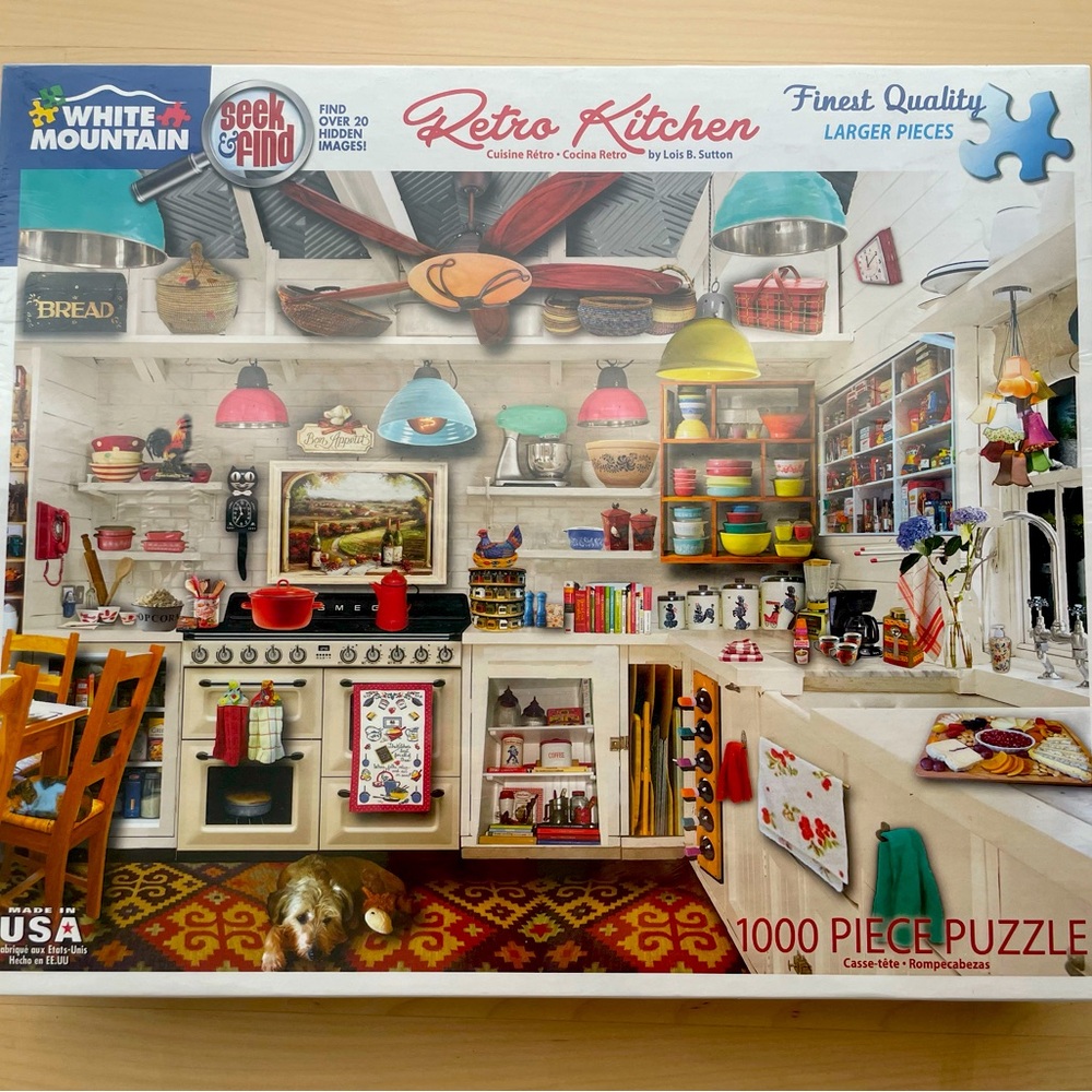 White Mountain Puzzle- Retro Kitchen. 1000 pieces